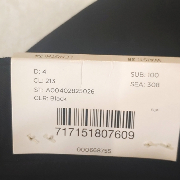 NWT Harbor Bay Black Men's Flat Front Slacks Pants Size 38" x 34" - Picture 5 of 9